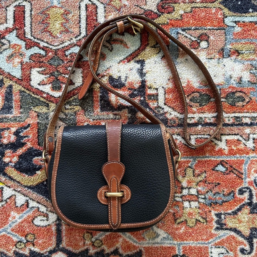 Classic Black and Brown Leather Dooney & Bourke Crossbody Bag